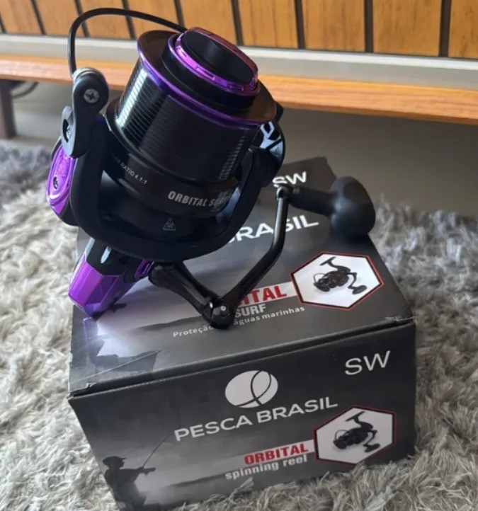 Molinete Pesca Brasil Orbital Surf 8000 6 Rol 15kg